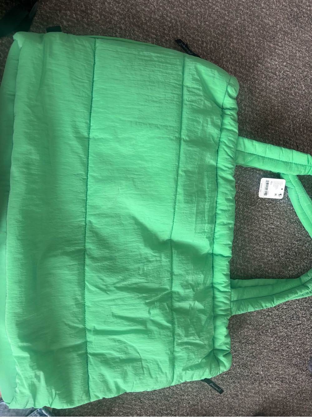 FP Movement by Free People Neon Green Quilted Tote Bag - Picture 2 of 2